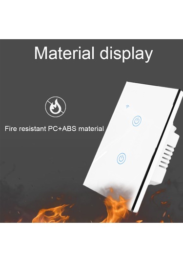 Neevoyu Tempered Cam Dokunmatik Wifi Akıllı Anahtar, İki Yollu, Led Gösterge, 10a, 2200w, Yx-ws002a Tuya Wifi