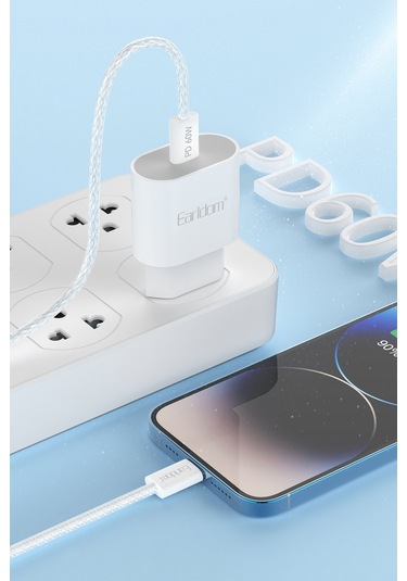 Earldom EC-190CC 2 M 60 W Apple iPhone 15 Serisi ile Uyumlu Type-C to Type-C PD Hızlı Şarj Kablosu