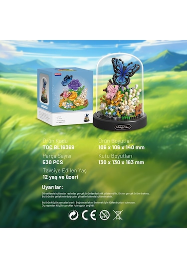 Balody Mini Bahçe Serisi Kelebeklerin Dansı Yapı Bloğu Seti 530 Parça