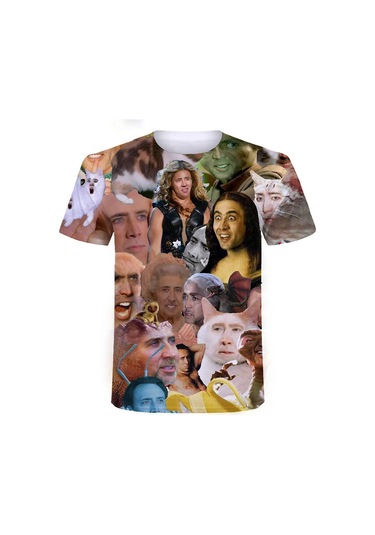 Snapbuy 3d Baskılı Hip Hop Harajuku Kısa Kollu T-shirt - Yazlık Eğlenceli Aktör Desenliblackerkek Black