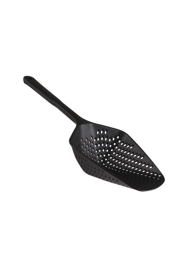 Skycity Fackelmann 34 Cm Plastik Kelle, 240 C Isı Dayanıklı, Ergonomik Saplı, Süzme Ve Servis İçin Mutfak Gereci - Basıc Serisi Siyah