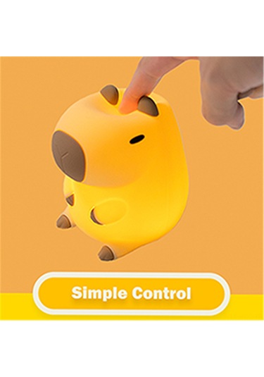 Ruicoo Usb Şarjlı Dokunmatik Zaman Ayarlı Çocuk Gece Lambası - Yumuşak Silikon Yapılı Portatif Işık Bej