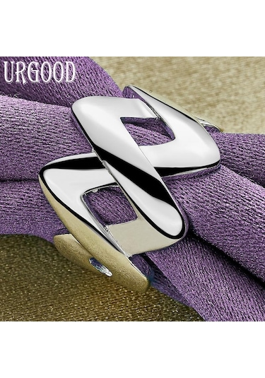 925 Ayar Gümüş Geometrik Yüzük Hediye Moda Takı 10