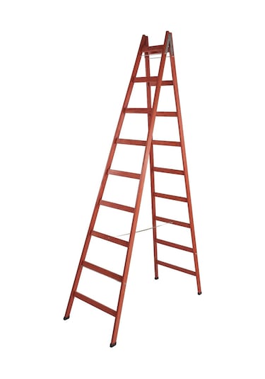 Step 9 Basamaklı Çift Çıkışlı Ahşap Merdiven Yükseklik 2.90 M