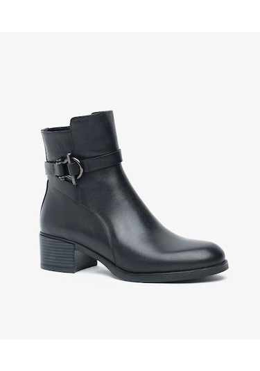 Greyder 59301 Kadın Hakiki Deri Tokalı Femuarlı Urban Bot Siyah