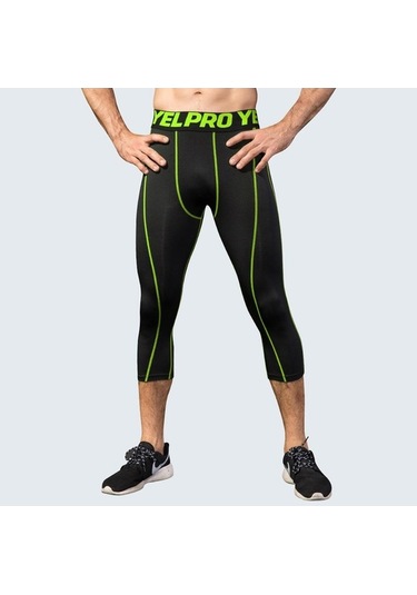 Tongxida Türk Erkek Kırpılmış Pantolon Koşu Tayt Spor Eğitim 3/4 Kısa Pantolon Sıvırlar Spor Salonu Lacivert Lacivert