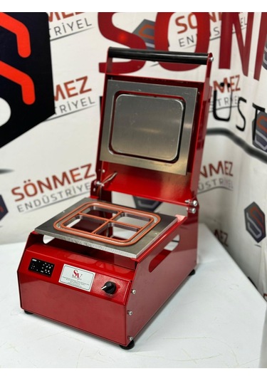 Sönmez Manuel Kase Kapatma 4 Gözlu Tabak Kapatma Makinesi Red
