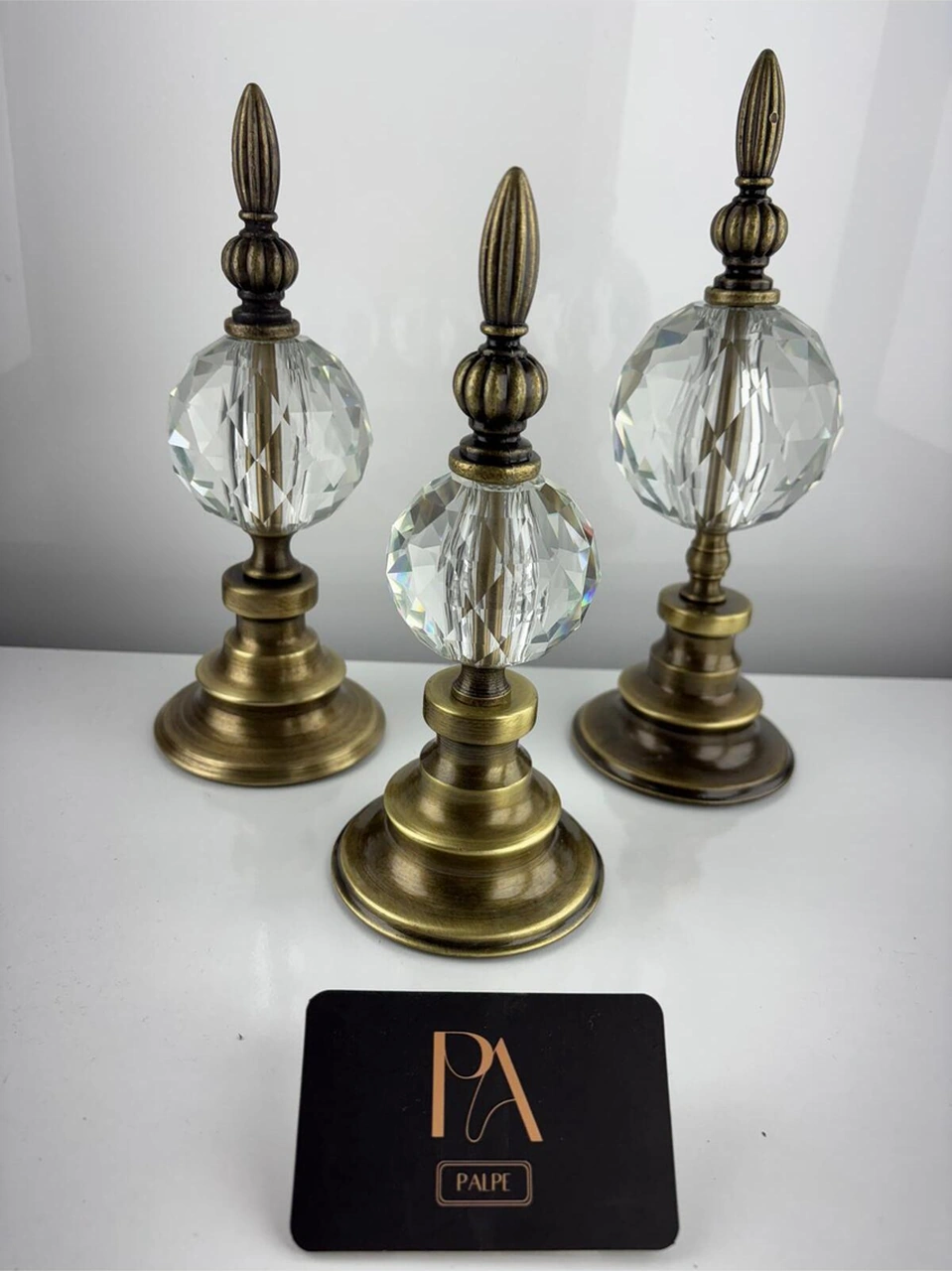 Esktm Kristal 3lü Metal Dekoratif Obje Biblo Süs Eşya Salon Aksesuar Tv Sehpa Masa Konsol Ofis Salon Dekor