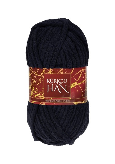 Kürkçü Han Lüks Kadife 100gr 60m El Örgü İpi Lacivert