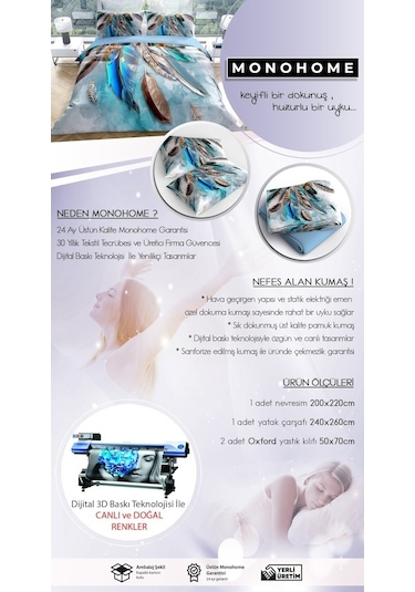 Cattleya Ladybug 3D Pamuk Saten Çift Kişilik Nevresim Takımı Çok Renkli