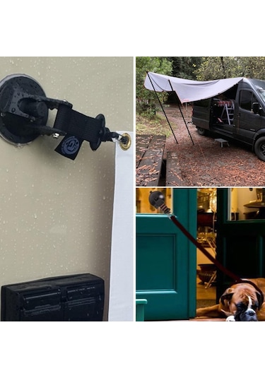 Halın 4 Adet Araba Yan Tente Vantuz Çapa Araba Seyahat Kamp Tarp Enayi Sabitleme Kancası 001