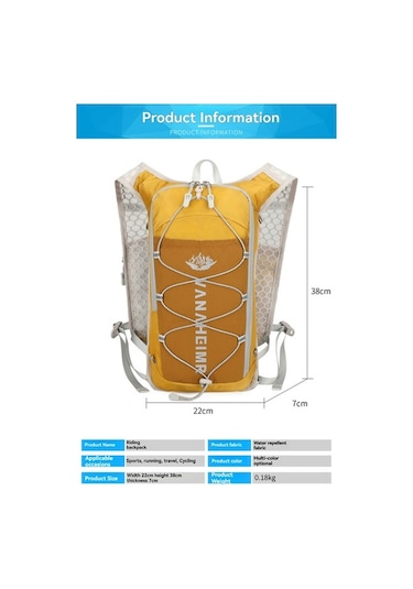 Willowhaven Sarı Çok Fonksiyonlu Dışarıda Spor Sırt Çantası: Işık Yansıtan, Su Bladder Uyumlu, Hafif Bisiklet Ve Maraton Çantası Sarı