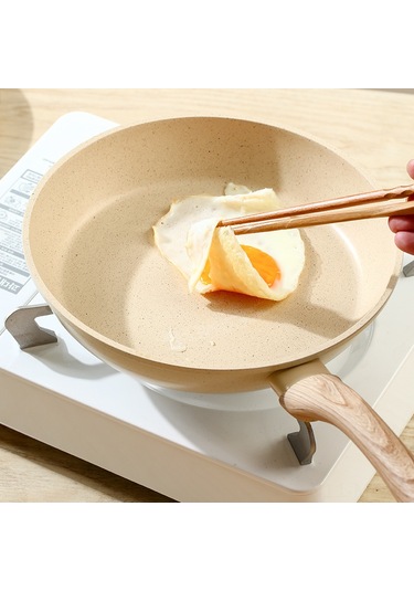 Mufunye 1 Kişilik 20 Cm Mısır Taşı Kaplama Yapışmaz Tava - Gazlı Ocaklar İçin İdeal Ev Tipi Tava Çok Renkli