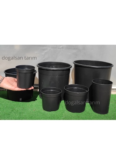 Siyah Yuvarlak Üretim Saksısı Fide Saksısı Çiçek Saksı Ebat Seçin (510577420)