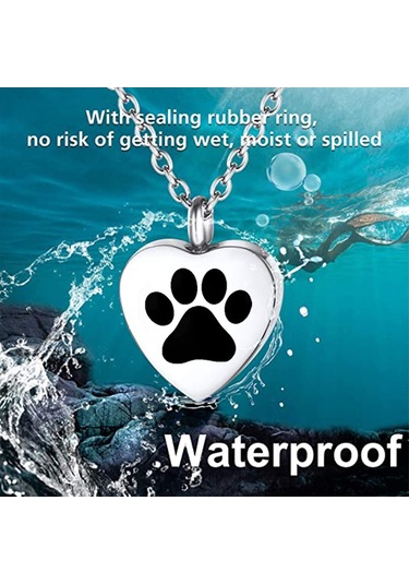 Soulader Köpek Külleri İçin Kalp Şeklinde Kremasyon Kolyesi - Özel Pençe Baskılı Kül Tutucu Kolye Tasması, Sevgi Dolu Bir Hatıra Çok REnkli