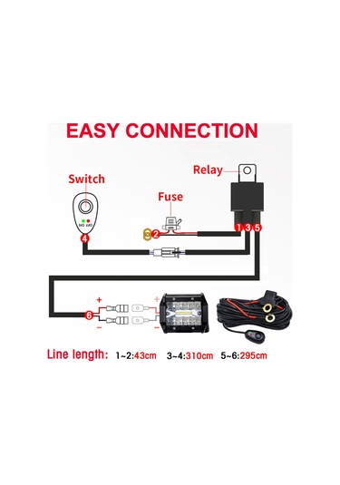 Led Işık Çubuğu Kablo Demeti Kiti, 300w 2 Uçlu 16 Awg K21807b-1