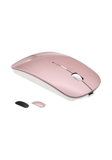 Bluetooth Kablosuz Şarjlı Fare Lazer Optik Şarj Edilebilir Mini İnce Sessiz Fareler Gül Altını Diğer