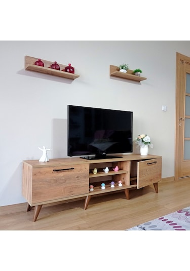 Mobilya Sepeti Ms 85 Mdf Tv Ünitesi Dolabı Raflı Ceviz