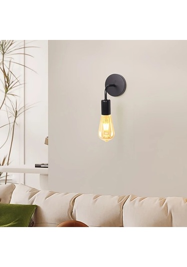 Dashanshop 2 Adet Modern Nordic E27 Avize Duvar Lambası Salon Yatak Oda Koridor Giriş Dekoru Siyah
