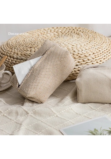 C Tarzı-iskandinav Taklit Kenevir Doku Kutusu Doku Seti Bez Çizim Kağıt Torba Araba Ev Salonu Peçete Saklama Kutusu