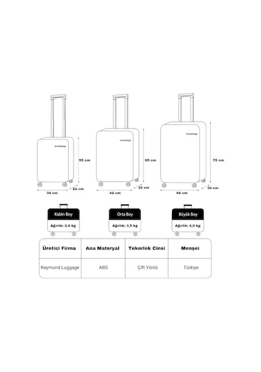 Reymond Luggage Altıgen Abs Seyahat Valizi, Kabin Boy Siyah