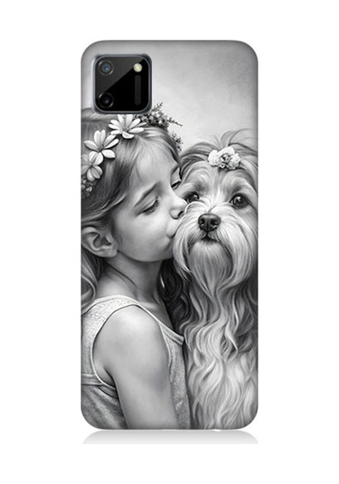 Realme C11 Uyumlu Kız Ve Köpek Desenli Silikon Kılıf