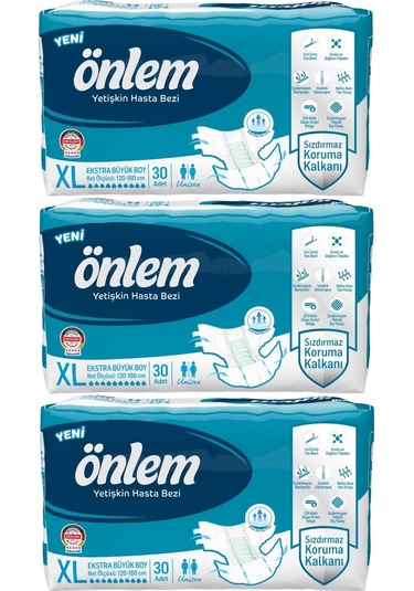 Önlem Bel Bantlı Tekstil Yüzey Hasta Bezi XL 90 Adet