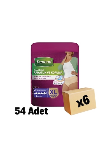 Depend Emici Külot Hasta Bezi XL 6 x 9'lu