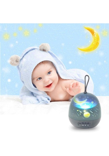 Homyl Yıldızlı Gece Işığı Projektörü 8 Renk Değiştirme Siyah Çok Renkli