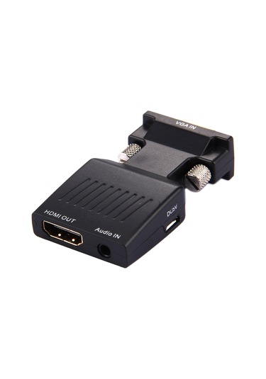 Sones Hd 1080p Vga - Hdmı + Ses Video Çıkış Dönüştürücü Adaptör Hdtv Monitör Projektör İçin Siyah