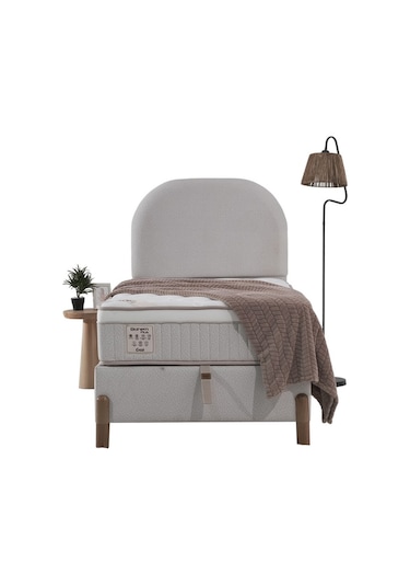 Bohem Tek Kişilik Uyku Seti Pocket Yaylı Yatak, Sandıklı Baza, Başlık3 Lü Set 90 x 190