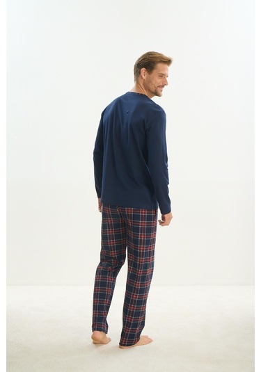 Erkek Uzun Kol Lacivert Pijama Takım C1t2n5o9 001