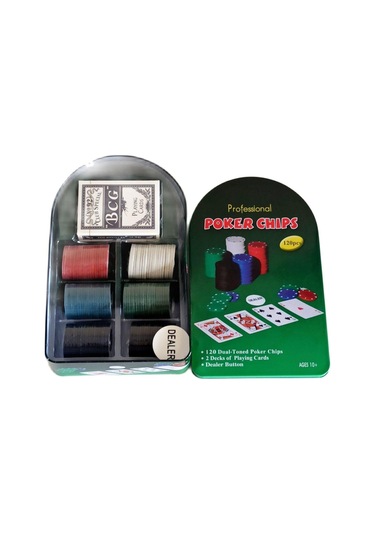 120 Chip Texas Hold'em Profesyonel Poker Set