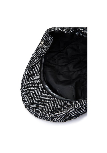 Tamer Tanca Erkek Tekstil Siyah/beyaz London Şapka 524 1144 Spk Sk25-26 Sıyah/beyaz Siyah Beyaz