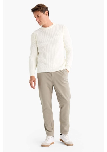 DeFacto Standart Fit Bisiklet Yaka Triko Kazak C8814AX24WNER100