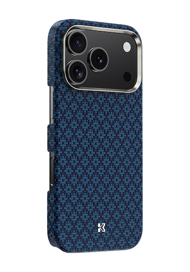 İphone 17 Pro Max Uyumlu Kılıfm-safe Şarj Özellikli Benks Armorair Armorgrid Serisi Kevlar Mavi Mavi