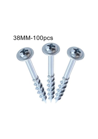 Novahub 100 Adet 32/38/50/63mm Galvanizli Kendinden Kılavuzlu Vidalar Ağaç İşleme Seti 38mm, Ahşap Ve Plastiğe Uygundur 38 MM
