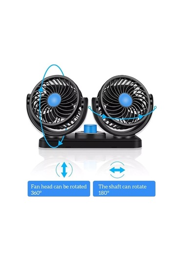 Moly Araba Dashboard Soğutma Fanı - Usb Çift Kafalı Soğutucu - Güçlü Rüzgar - 360 Dönme - Kullanışlı Hava Sirkülasyonu
