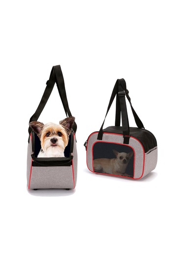 Geekyou Küçük Evcil Hayvanlar İçin Katlanabilir Sırt Çantası, Havalandırmalı Tasarım, 2.5 Kg'a Kadar, Kırmızı 38x20x27 Cm