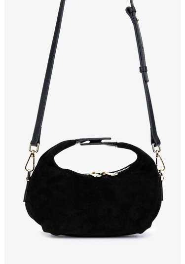 Valmenti Kadın Hakiki Deri Siyah Süet El Çantası 1099 204 Bn Cnt Y25 Sıyah Suet Siyah Süet