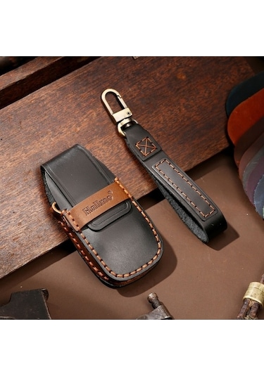 Novahub Yeni Mercedes-benz E300l Anahtar Kılıfı - Sığır Derisi Korumalı Siyah