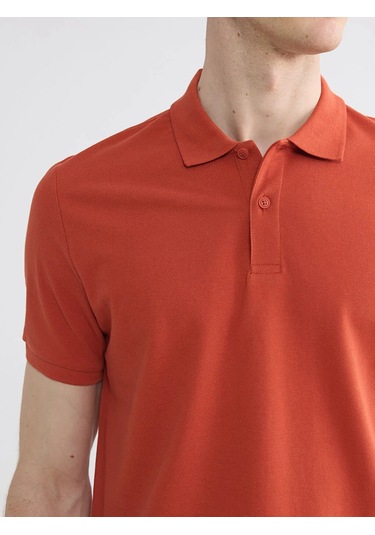 Lc Waikiki Turuncu Polo Yaka Pike Erkek Tişört