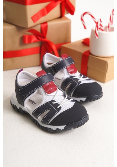 Çinçon Günlük Ortopedik Erkek Çocuk Sandalet Ayakkabı Lacivert