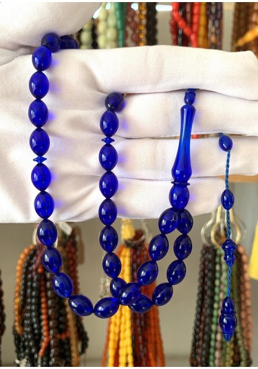 Kehribarkolik Lacivert Toz Kehribar Tesbih