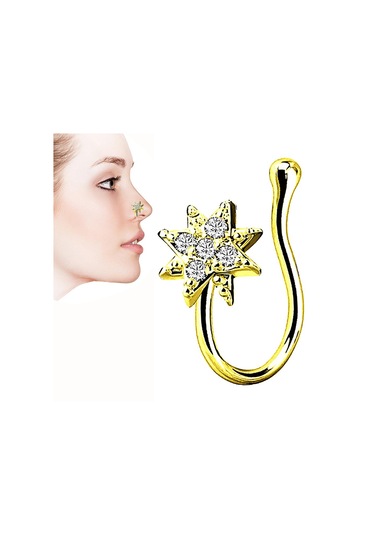 Homyl Sahte Burun Halkaları 18g Dudak Kulak Septum Altın