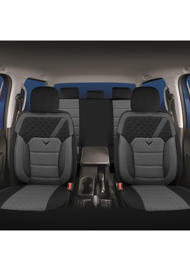 Minderland K1 - Suzuki Splash İle Uyumlu Koltuk Kılıfı, Tam Takım/gri-siyah