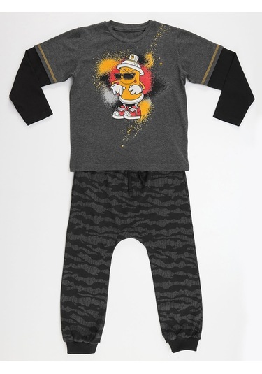 Denokids Mushi Spray Kamuflaj Erkek Çocuk Pantolon Takım Çok Renkli