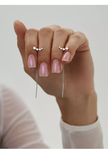 Marıola Uzun Zincirli Küpe 925 Ayar Gümüş Yıldızlar 165157468 Diğer