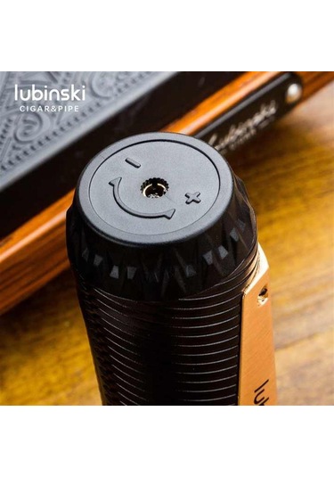 Lubinski Lion İğneli + Delicili Tek Torch Puro Çakmağı Gunmetal