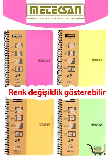 Capricorn Neon A4 3+3 180 Yaprak Pp Kapak Renksiz